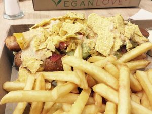 Mexican style hot dog, 1490 Ft at Vegan Love in Budapest