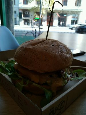 Vege Burger at Vegan Love in Budapest