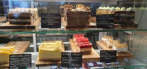 Cake options at Vegan Love in Budapest