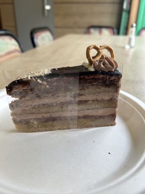 Nutella pretzel cake  at Vegan Love in Budapest