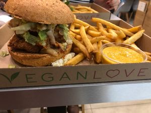Burger at Vegan Love in Budapest
