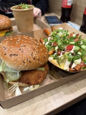 “Chicken" burguer  at Vegan Love in Budapest