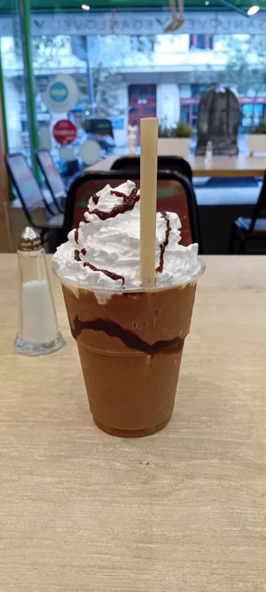 Dark chocolate milkshake at Vegan Love in Budapest