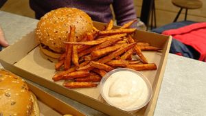 Smash burger at Vegan Love in Budapest