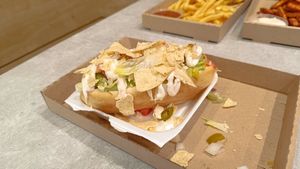 Chili dog at Vegan Love in Budapest