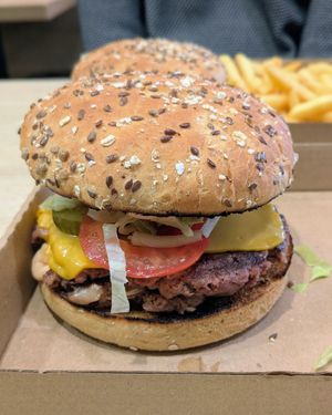 Double Smash Burger at Vegan Love in Budapest