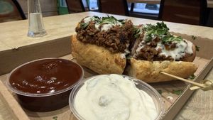 Chili dog  at Vegan Love in Budapest