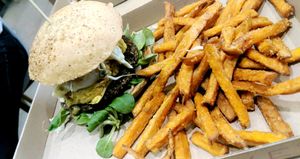 quinia burger at Vegan Love in Budapest