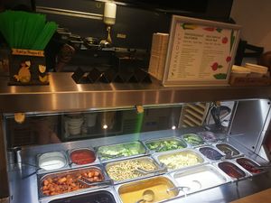 Salad bar at Vegan Love in Budapest