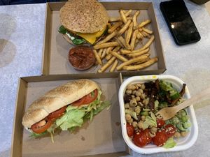 Blt and burger at Vegan Love in Budapest