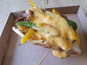 Chilly steak sandwich at Vegan Love in Budapest