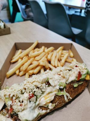 Tofu hot dog with extra quac  at Vegan Love in Budapest