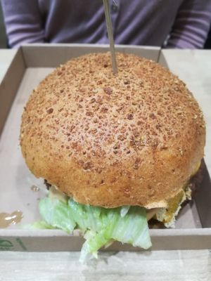 Double cheeseburger at Vegan Love in Budapest