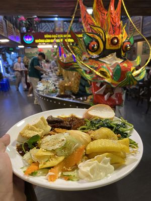Vegan food variety   at An Lac Chay - Hoan Kiem in Hanoi