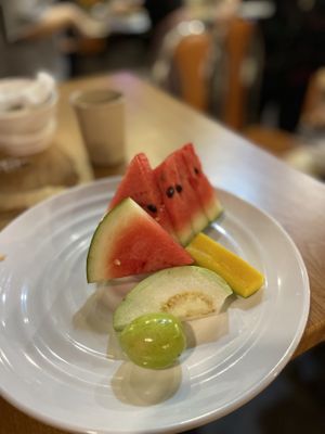 Fruits as dessert  at An Lac Chay - Hoan Kiem in Hanoi
