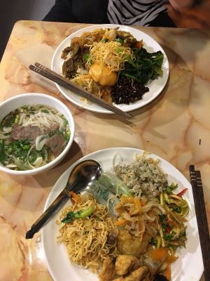 Fake ‘beef’ pho and buffet mix  at An Lac Chay - Hoan Kiem in Hanoi