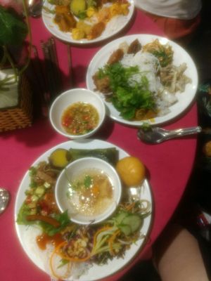 food from the buffet table  at An Lac Chay - Hoan Kiem in Hanoi