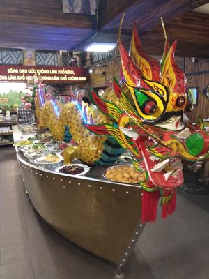 Decorated buffet table. at An Lac Chay - Hoan Kiem in Hanoi
