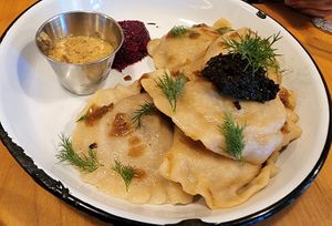 Potatoe pierogis  at Apteka in Pittsburgh
