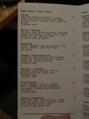 Menu p1  at Apteka in Pittsburgh
