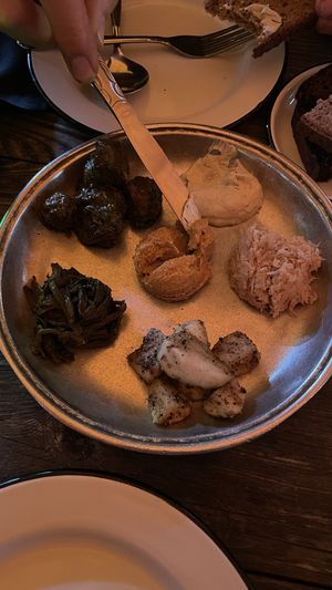 Pickle plate by candlelight   at Apteka in Pittsburgh
