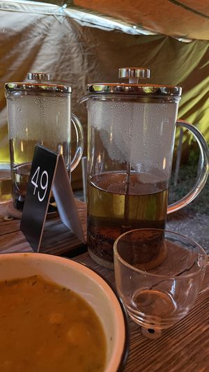 Bark tea was great - one pot can serve two people if you want just a cup or two each   at Apteka in Pittsburgh