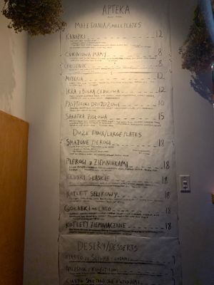 Example menu-it’s ever changing  at Apteka in Pittsburgh