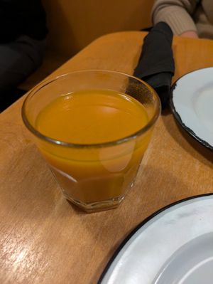 Warm pumpkin juice at Apteka in Pittsburgh