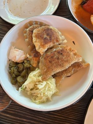 Fried pierogies.  at Apteka in Pittsburgh