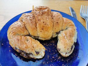 Vegan croissant at Desayuneria in Conil De La Frontera