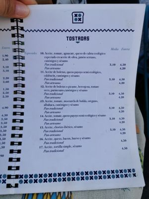 Carta at Desayuneria in Conil De La Frontera