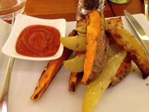 Side of potato wedges at Eqvita in 