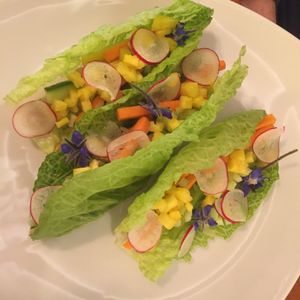 Lettuce wraps with pecan pate at Eqvita in 