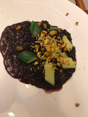 Black rice risotto at Eqvita in 