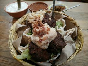 Full falafel at Toko Baru in Antigua