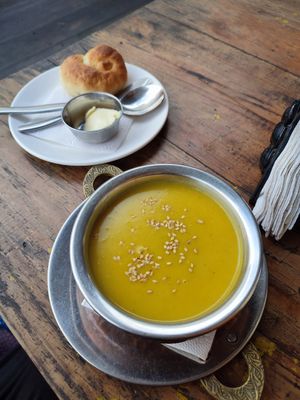 Pumpkin soup (tell them to leave out the butter) at OR2K in Pokhara