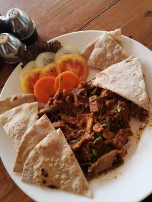 Mushroom Seitan Curry at OR2K in Pokhara