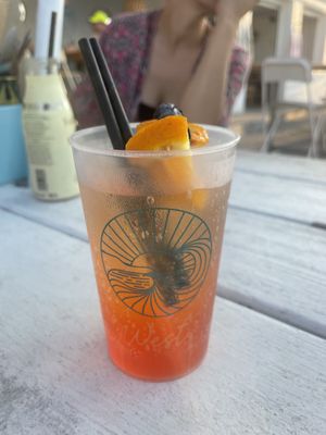 Aperol spritz  at Porthmeor Beach Cafe in St Ives