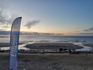 View of the bay at Porthmeor Beach Cafe in St Ives