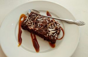 brownie vegano at Zhu Restaurante Vegetariano in Lima