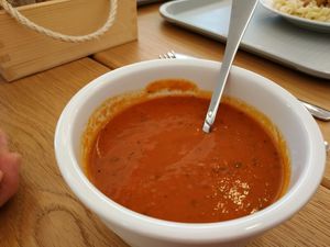 Spicy tomato soup at Lunter Shop & Bistro in Banska Bystrica