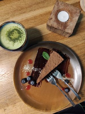 quinoa chocolate cake at Toli Toli in Druskininkai