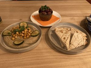 Olives & hummus  at Toli Toli in Druskininkai