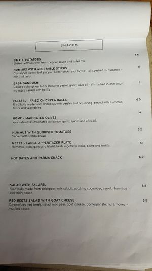 menu excerpt at Toli Toli in Druskininkai