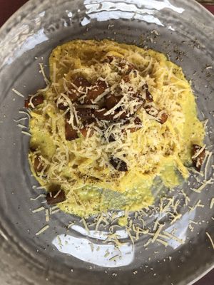 Veg carbonara  at Rifugio Romano in Rome