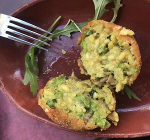 Arancino vegan at Rifugio Romano in Rome