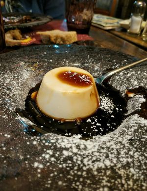 Panna cotta vegan at Rifugio Romano in Rome