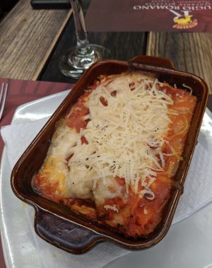 Lasagna at Rifugio Romano in Rome