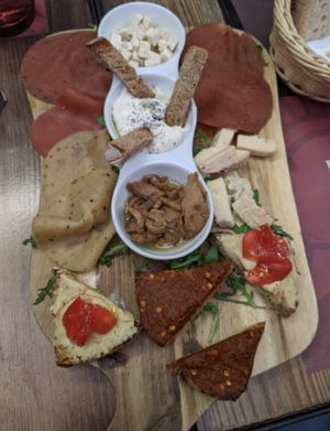 All vegan charcuterie at Rifugio Romano in Rome