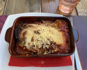 Lasagna  at Rifugio Romano in Rome
